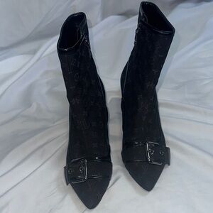 Louis Vuitton Black Monogram Ankle Boots